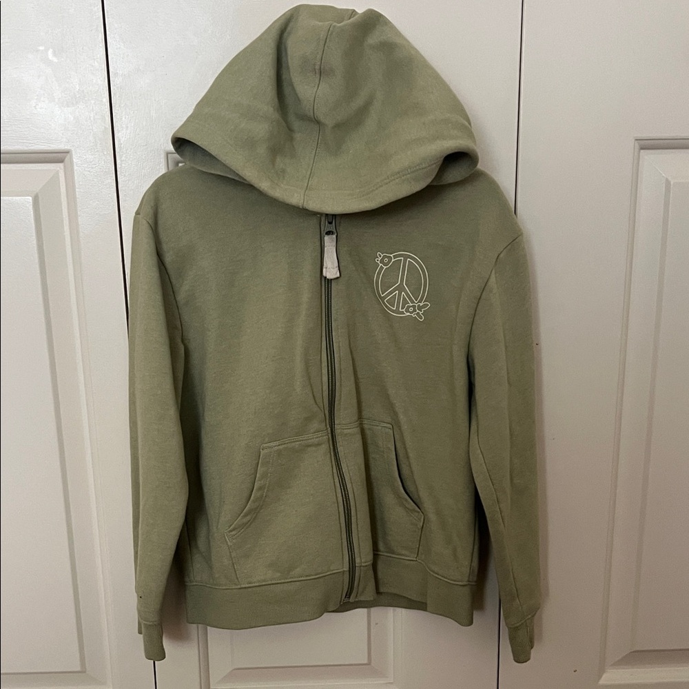 Cat & Jack Olive Green Zip-Up Hoodie